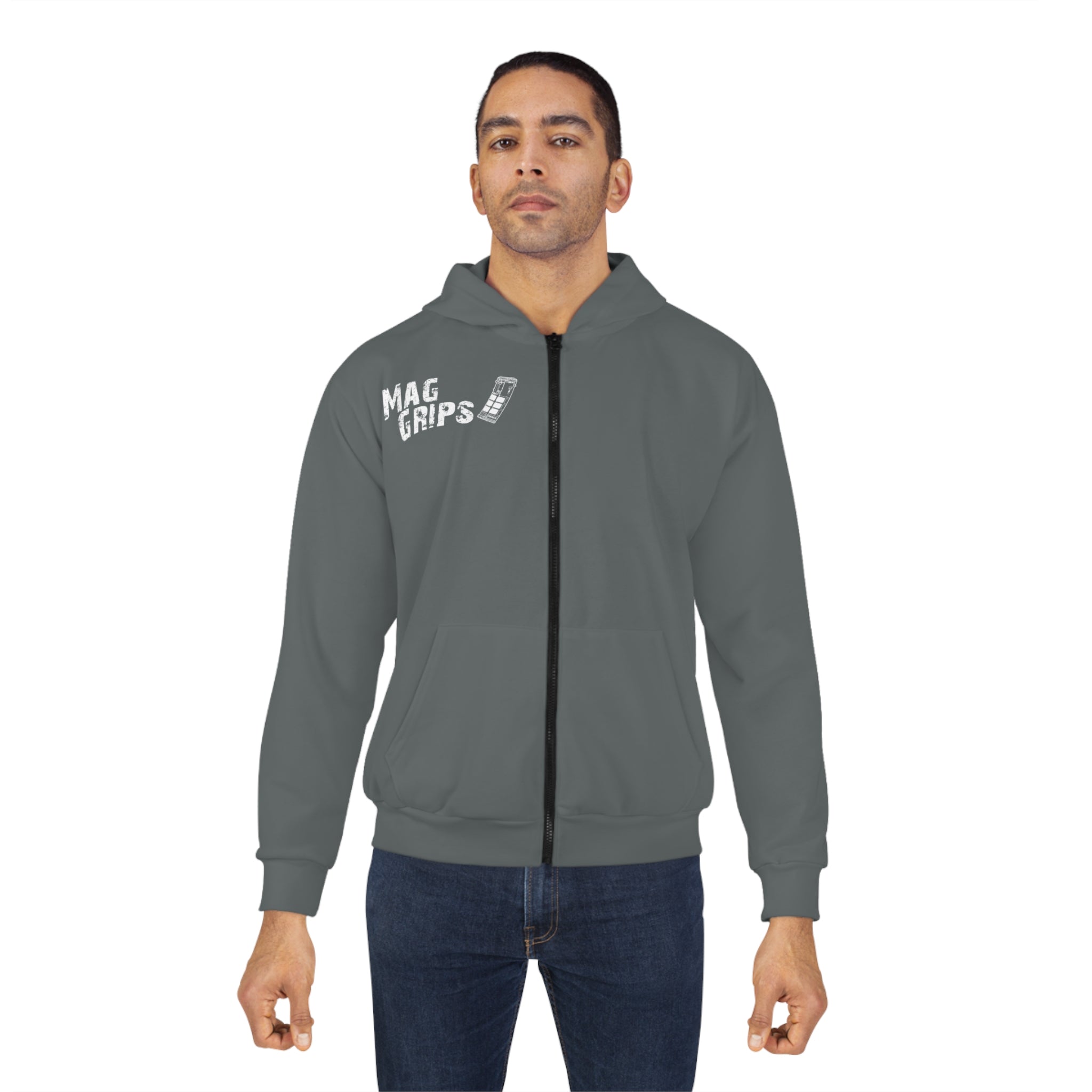 MagGrips Grey Zip Hoodie – MagGrips LLC