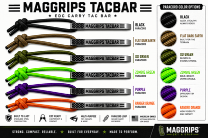 MagGrips EDC TacBar with Paracord Lanyard and Bead